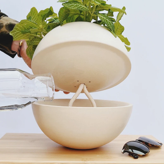 Ceramic planter, with drainage hole & Self watering System