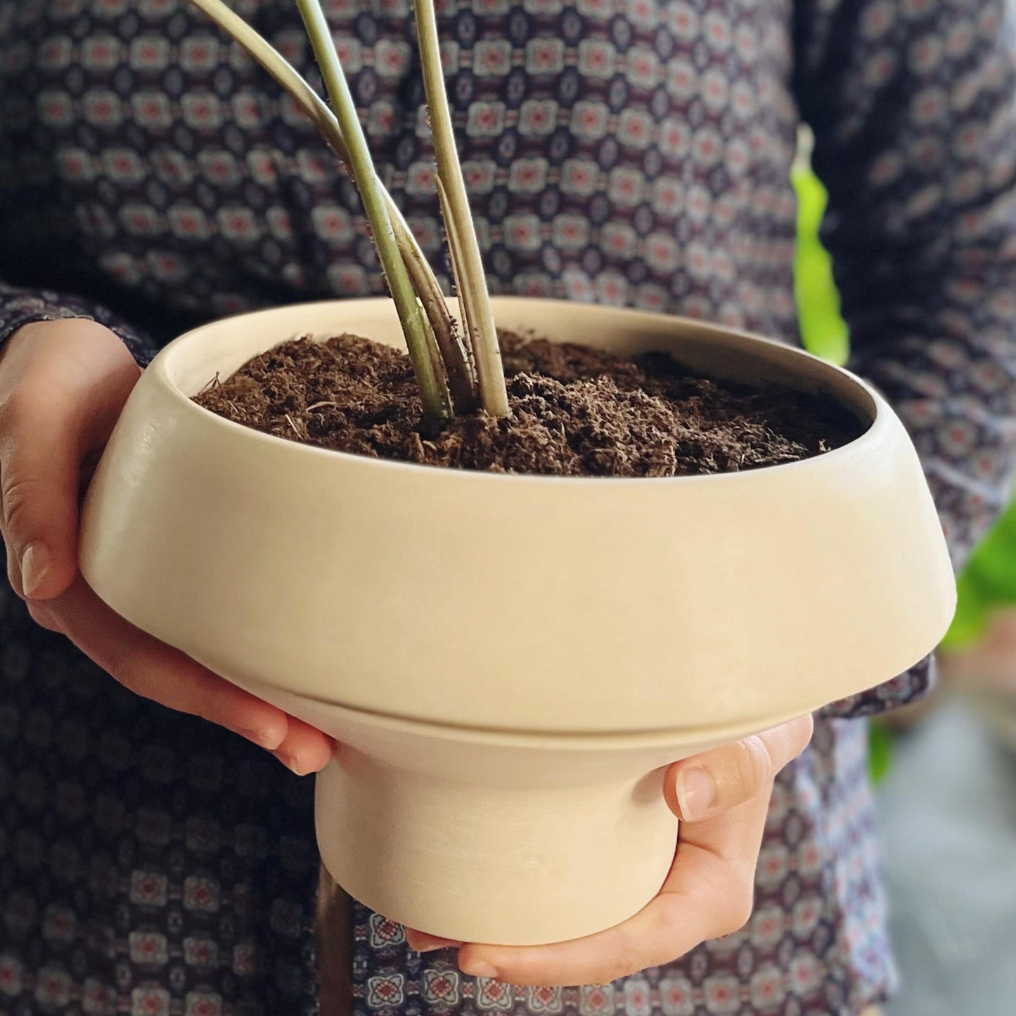 Unique Plant Pot, Self Watering planter, Indoor Plant Pot Ceramic, Unique handmade, Italy